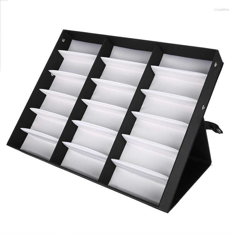 

Watch Boxes 18 Grids Glasses Display Case Sunglasses Storage Box Organizer Jewelry 47.5 X 37.5 6 Cm Glass Container