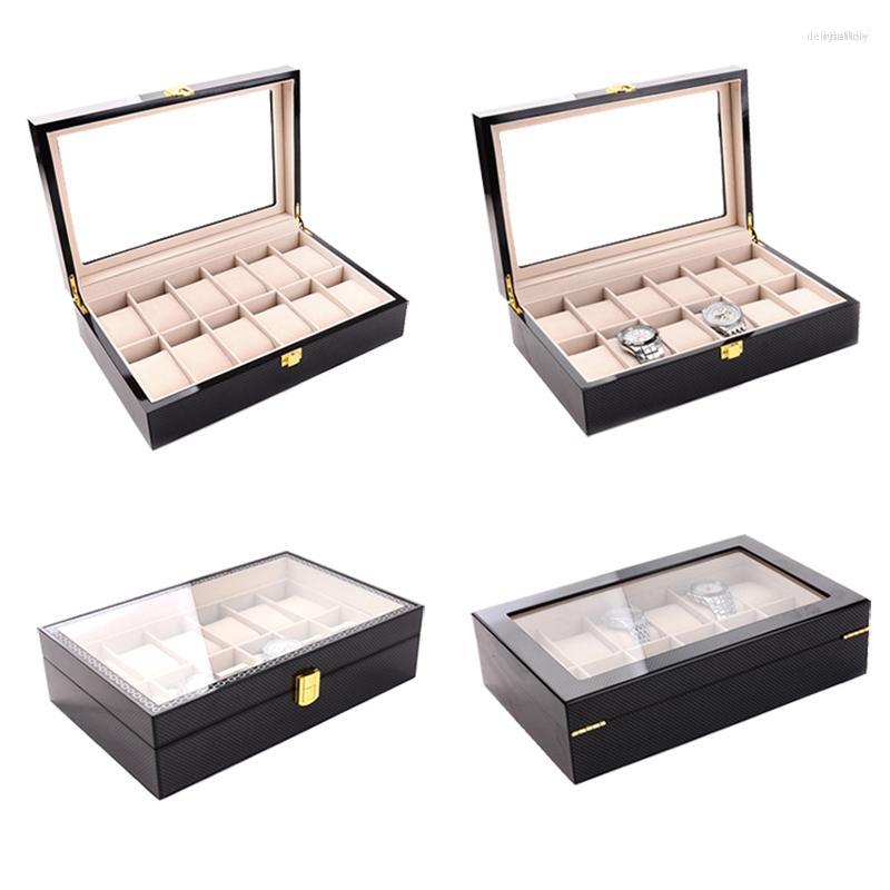 

Watch Boxes 12 10 6 Grids Handmade Box Clock Time Case For Holding