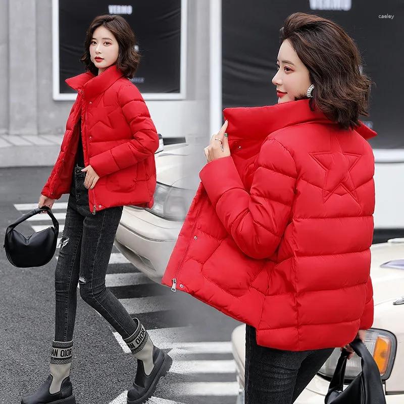 

Women's Trench Coats Down Cotton Women's 2023 Thick Plus Size Short Loose Padded Jackets Middle-aged Mothers Clothing Winter Womens, Red