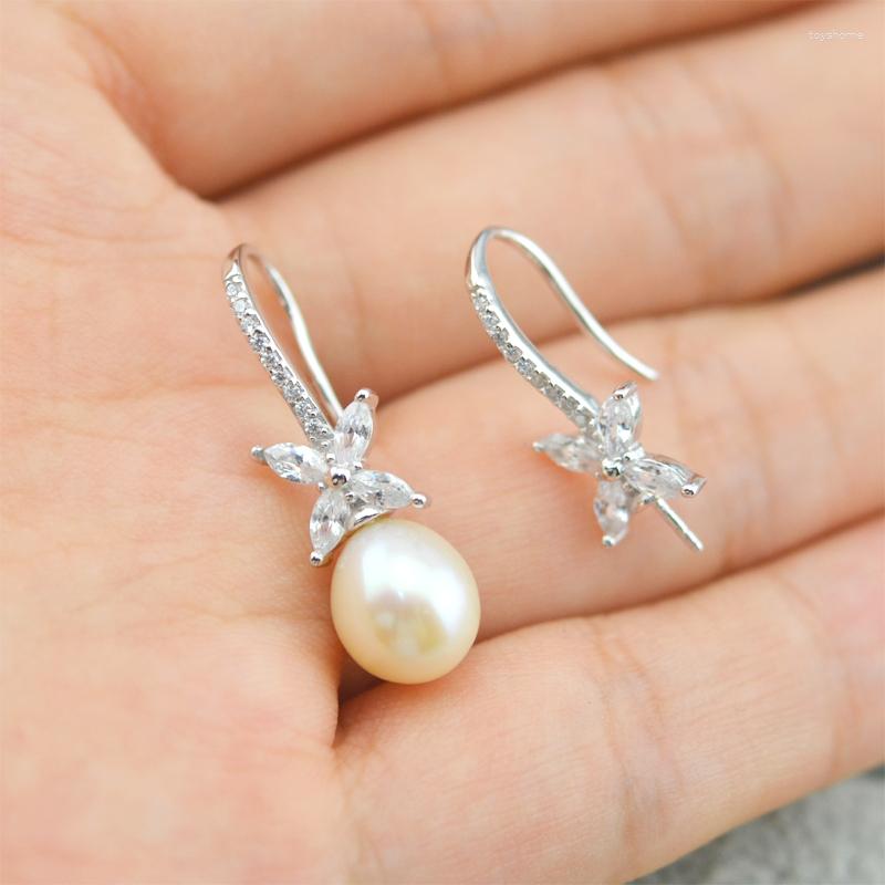 

Dangle Earrings QIAOBEIGE Drop 925 Sterling Silver Accessory With Many Zirconia Women Jewelry For Diy Making 3pcs/lot