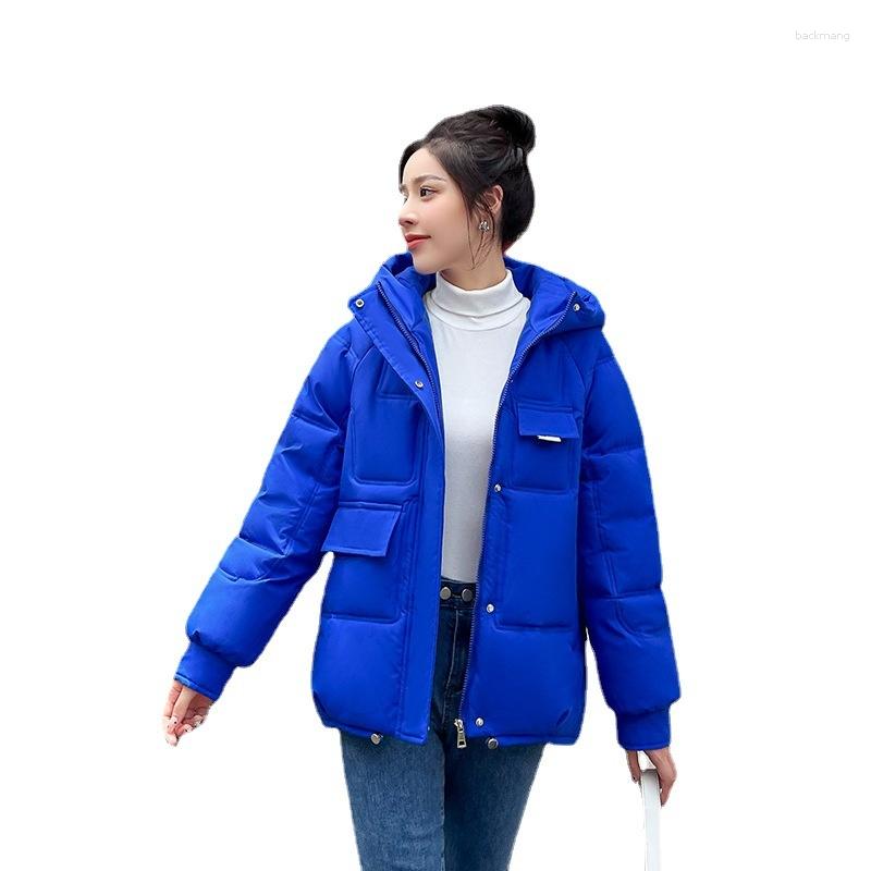 

Women's Trench Coats 2023 Cotton Coat Women's Short Bread Clothes Winter Fashion Parka Loose Slim Hooded Warm Padded Jacket Trendy, Pink