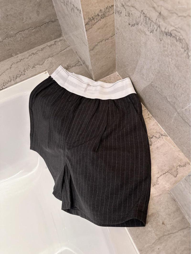 

Women' Shorts WANGLETTER Letter Elastic Waist Casual A-line Slim High, Black
