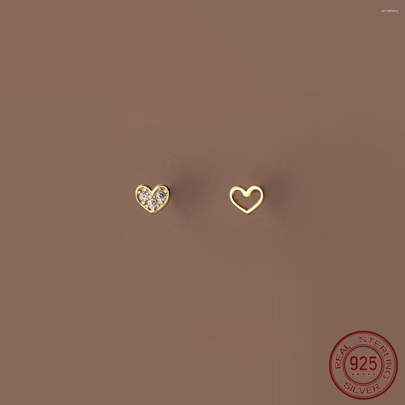 

Stud Earrings La Monada Womens Silver 925 Ear Piercing Small Hollow Heart For Women Girl