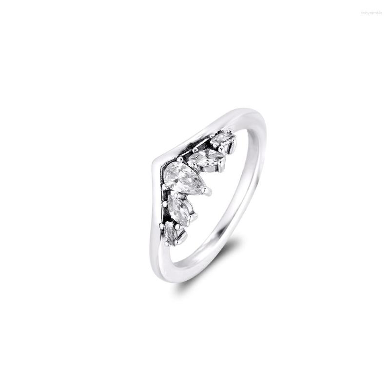 

Cluster Rings Sparkling Pear & Marquise Wishbone 925 Sterling-Silver-Jewelry