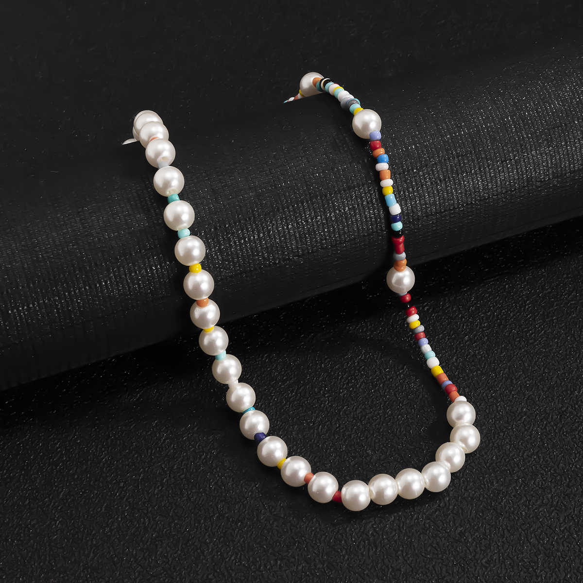 

Beaded Necklaces Shixin Boho Asymmetry Pearl Choker Necklace for Women Men Fashion Summer Colorful Beads 2023 Jewelry Neck Girl Gift 230613