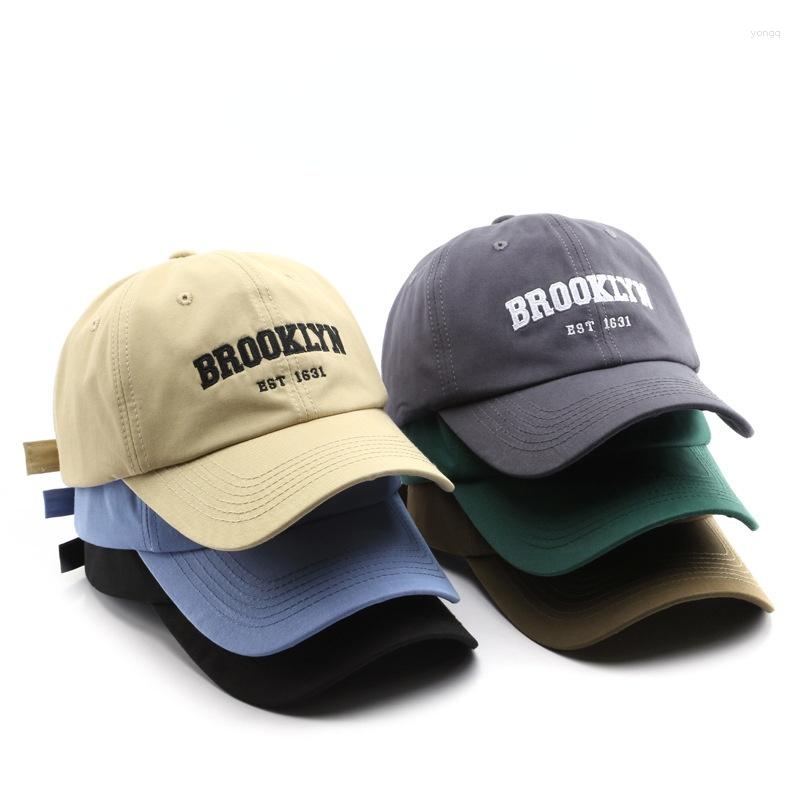 

Ball Caps 2023 Retro Men's Alphabet Embroidery Curved Brim Baseball Cap Outdoor Travel Women's Sunscreen Sun Hat Bone Closure Gorra, Black