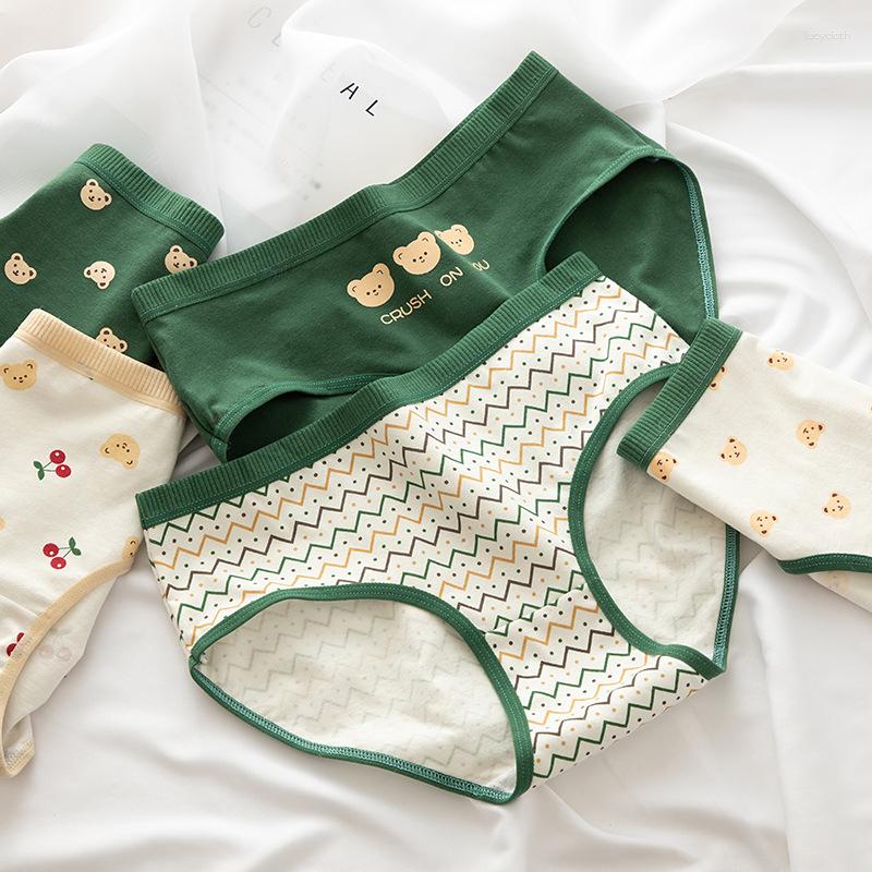 

Women's Panties Cute Green Women's Underwear Pure Cotton Briefs Soft Student Lingerie Cartoon Girls Underpants Thongs 2023, 2c