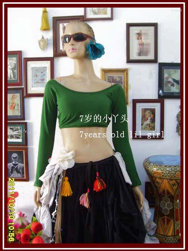 

Stage Wear Lycra Cotton Belly Dance Long Sleeve Top Tribal Costume AS30- 35, As34