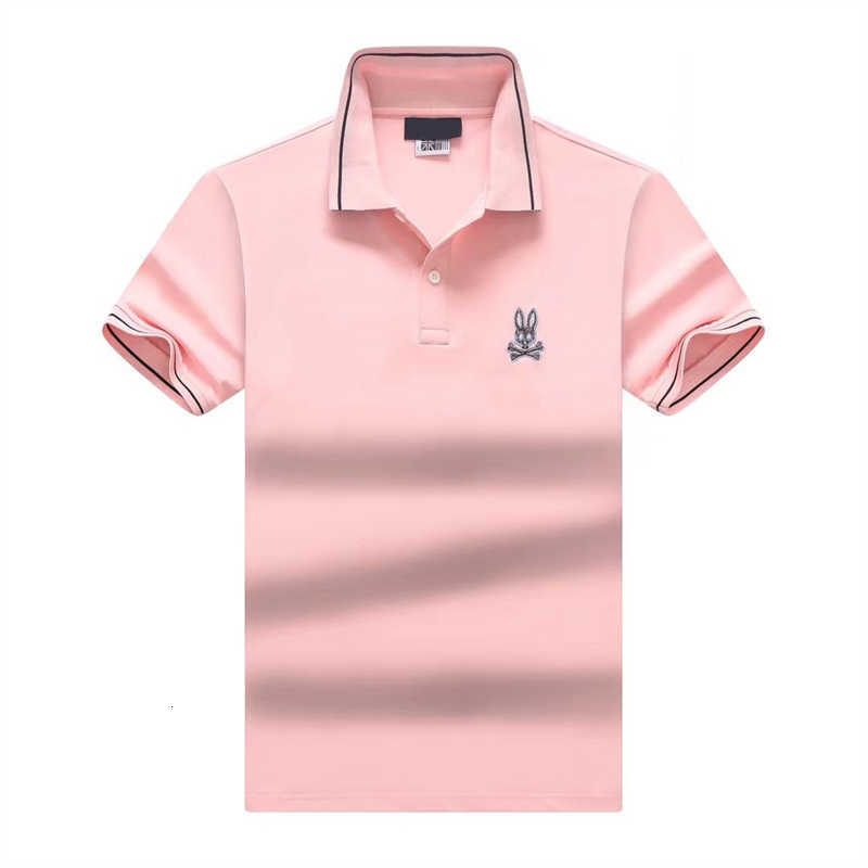 

2023 Mens Polos Shirt Psychos Tshirt Womens Bunnys Tees Combed Cotton Summer Short Sleeve Business Design Fashion Skull Rabbit Casual Breathable Clothes Pf08