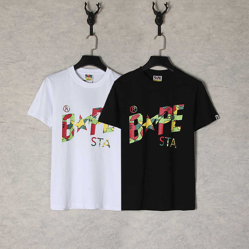 

Fashion designer luxury super high quality Summer New Star Letter Camo Print Men's and Women's Couple Short Sleeve T-Shirt, White4