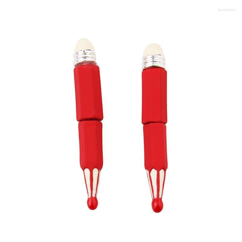 

Dangle Earrings Personality Red Pencil Stud Accessories Jewelry For Women