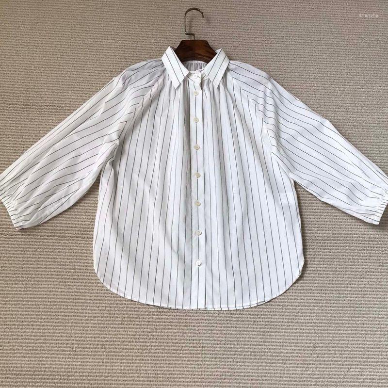 

Women' Blouses Women Shirt 2023 Early Spring Raglan Sleeves Stripe