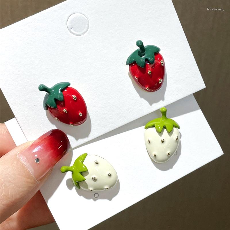 

Stud Earrings Trendy Exquisite Enamel Strawberry For Women Girl High Quality Jewelry S925 Needle Weddings Party Gift
