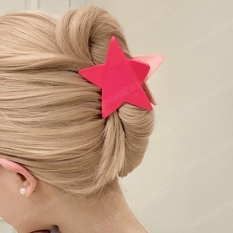 

Women Pentagram Acetate Hair Claws Barrettes Crab Hairpins Styling Shiny Star Clips Girls Lady Headwear Hair Accessories