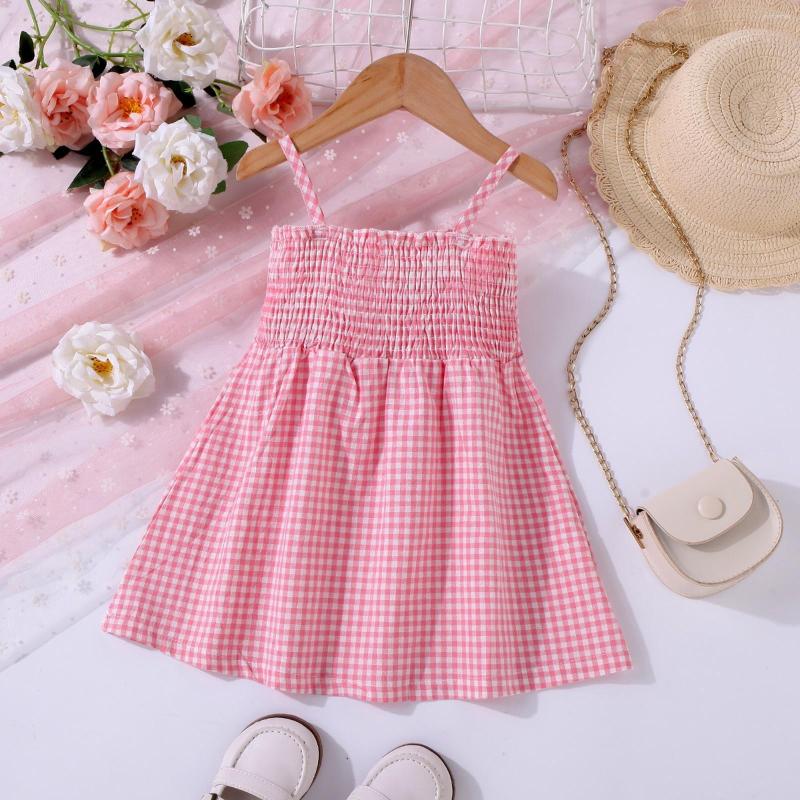 

Girl Dresses Girls' Dress Summer Temperament Sleeveless Shirt French Princess Pink Children's Clothing