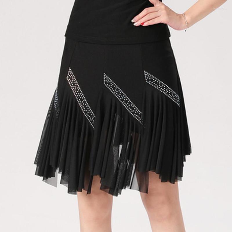 

Stage Wear Latin Dance Skirt Modern Practice Clothing Female Adult Spring And Summer Short, Black