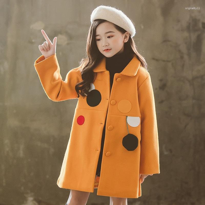 

Coat Dots Jacket Winter Spring Outerwear Top Children Clothes School Kids Costume Teenage Girl Clothing Woolen Cloth High Qualit, Leggings