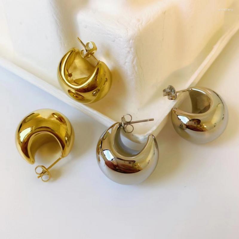 

Stud Earrings 1 Pair Women Fashion European American Style Moon C-Shaped Simple Temperament All-Match High-End