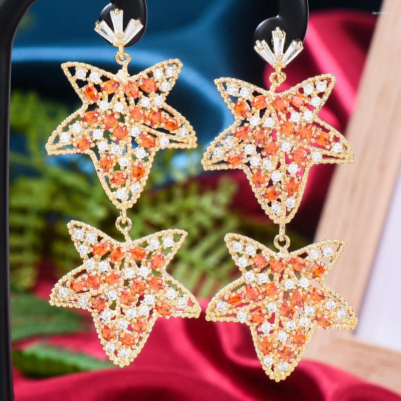 

Dangle Earrings Siscathy 2023 Korean Luxury Leaves Pendant Drop Women Cubic Zirconia Fashion Party Celebration Fine Jewelry Gift