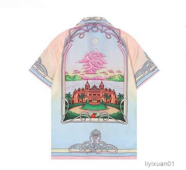 

Summer Mens T-shirts Short Sleeve Casablanc-s Printing Loose Shirts Varsity Shirt Womens Silk Top Tee Asian Size 5 O5H3, 15