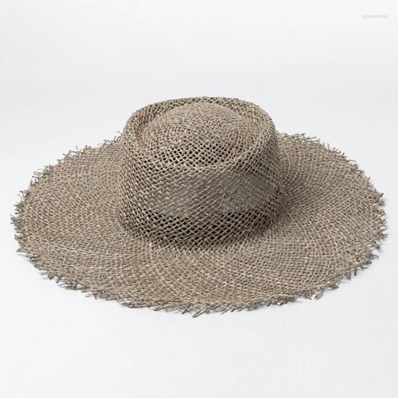 

Berets 2023 Sun Hats For Women Beach Caps Wide Brim Side Cap Floppy Female Raffia Straw Hat, 2 color
