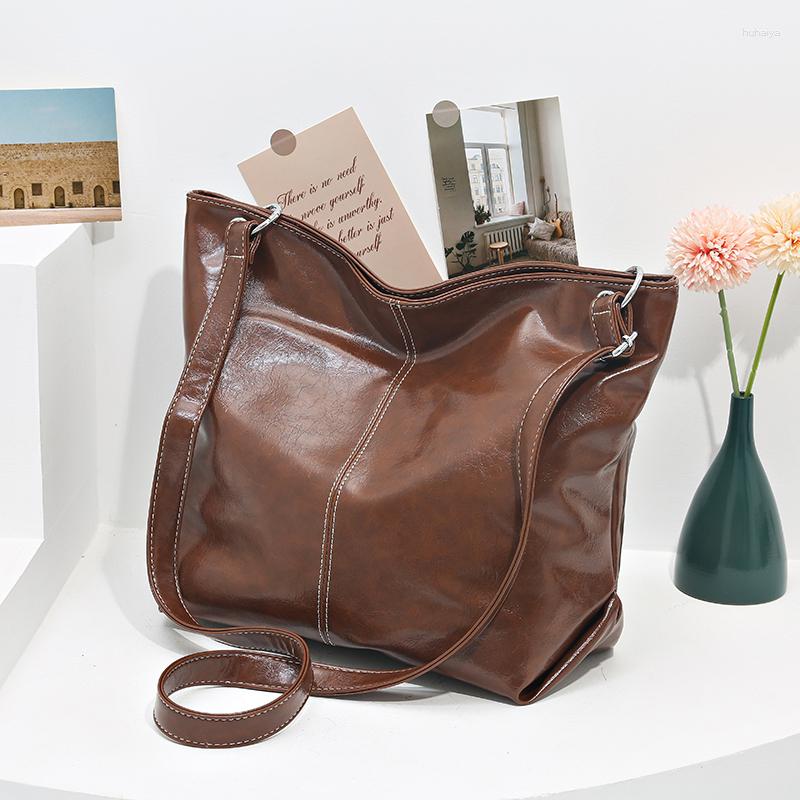 

Evening Bags Women Bag Tote Korea Japanese Handbag Shoulder Simple Big Large Capacity Lady Fashion High Quality Leather Crossbody Sac, Beige