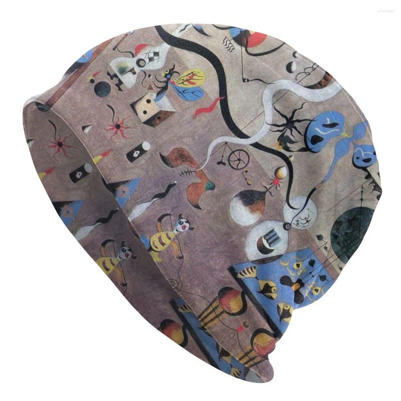 

Berets Fashion Winter Warm Women Men Knitting Hat Unisex Adult Joan Miro Abstract Art Skullies Beanies Caps Surrealism Bonnet Hats, Knitted hat