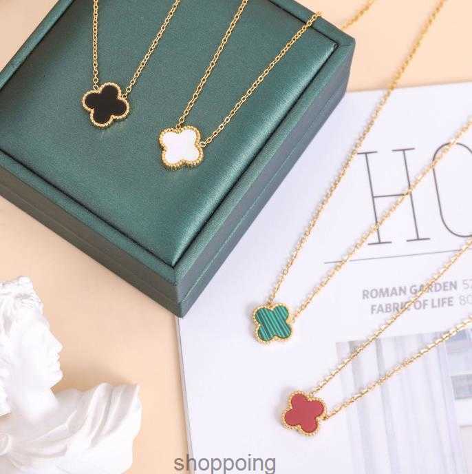 

18k Gold Plated Necklaces Necklace Flowers Four-leaf Clover Cleef Fashional Pendant Necklace Wedding Party Jewelrybibq