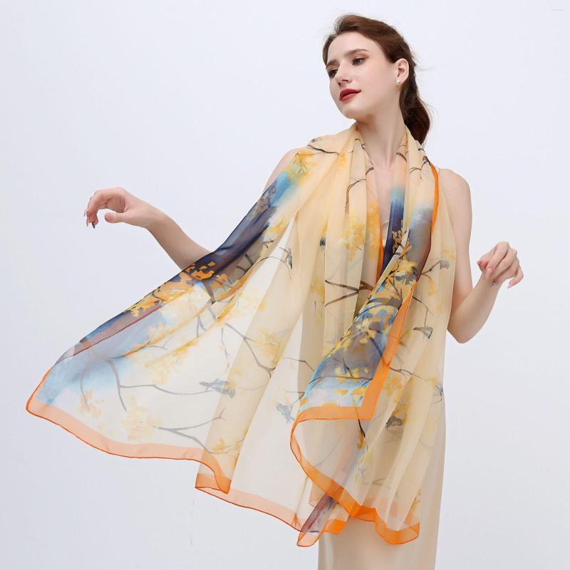 

Scarves Silk Scarf 2023 Fashion Foulard Female Headbanda Hijab Women Pashmina Beach Stoles Echarpe Shawl Wrap Bandana