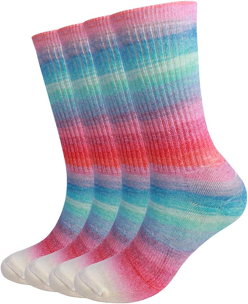 

5 Pair Pack Women's Merino Wool Outdoor Hiking Trail Crew Sock Unisex F457, 9-11