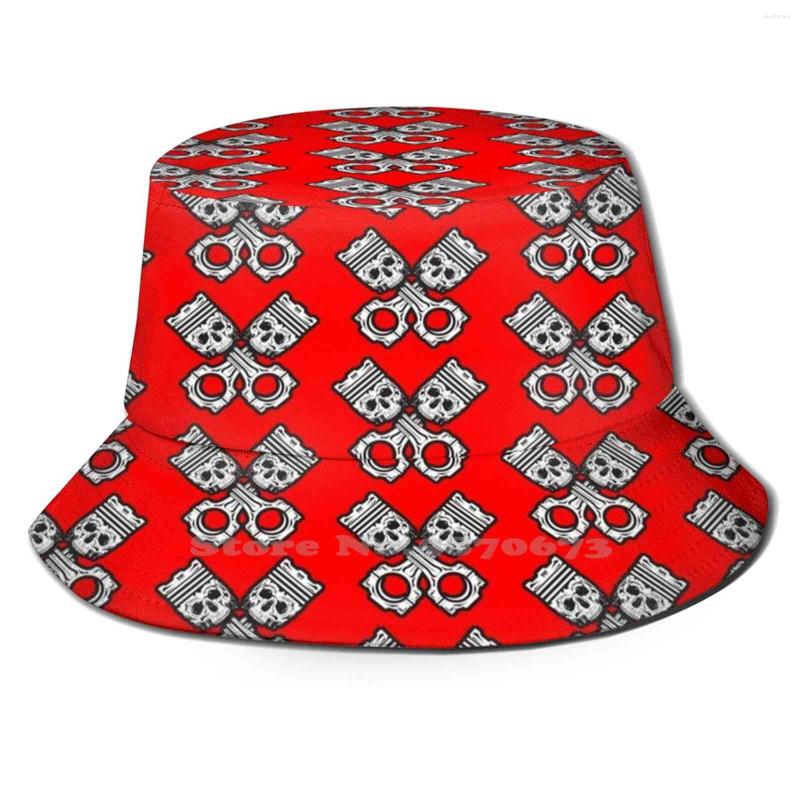 

Berets Piston Heads Print Bucket Hats Sun Cap Pistons Skulls Gear Head Muscle Car Horsepower Motor Sports Racing, Scarf mask