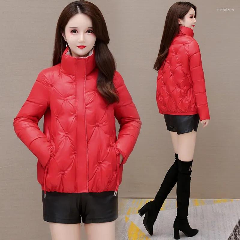 

Women's Trench Coats Autumn Winter Parka Short Down Cotton Clothes Women Fashion Stand Collar Jacket Casual Warm Coat Female Slim Outerwear, Blue