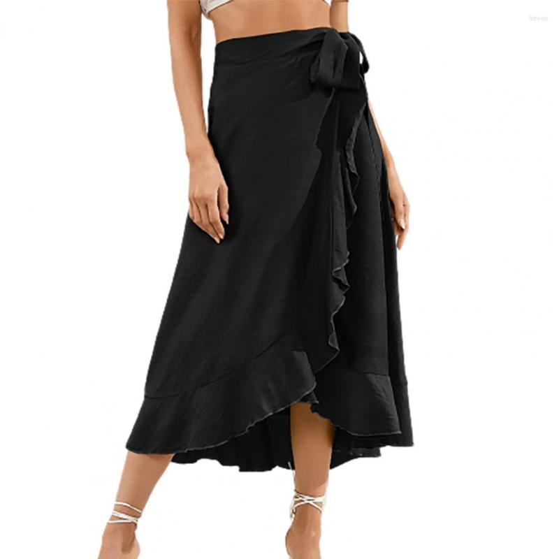 

Skirts Lady Skirt High Waist Women Summer Solid Color Midi, Beige