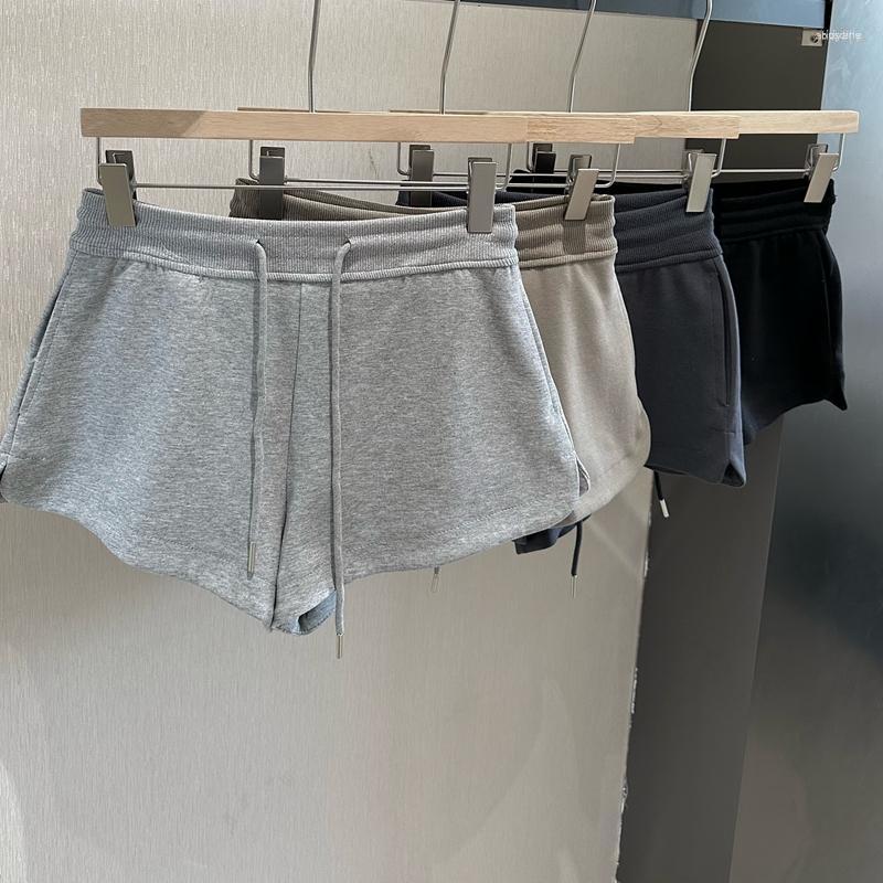 

Women' Shorts Women' Summer 2023 High Waist Slim Belt Lined Anti-light Sweatpants Versatile Sports Solid Color Wide-leg Casual, Black