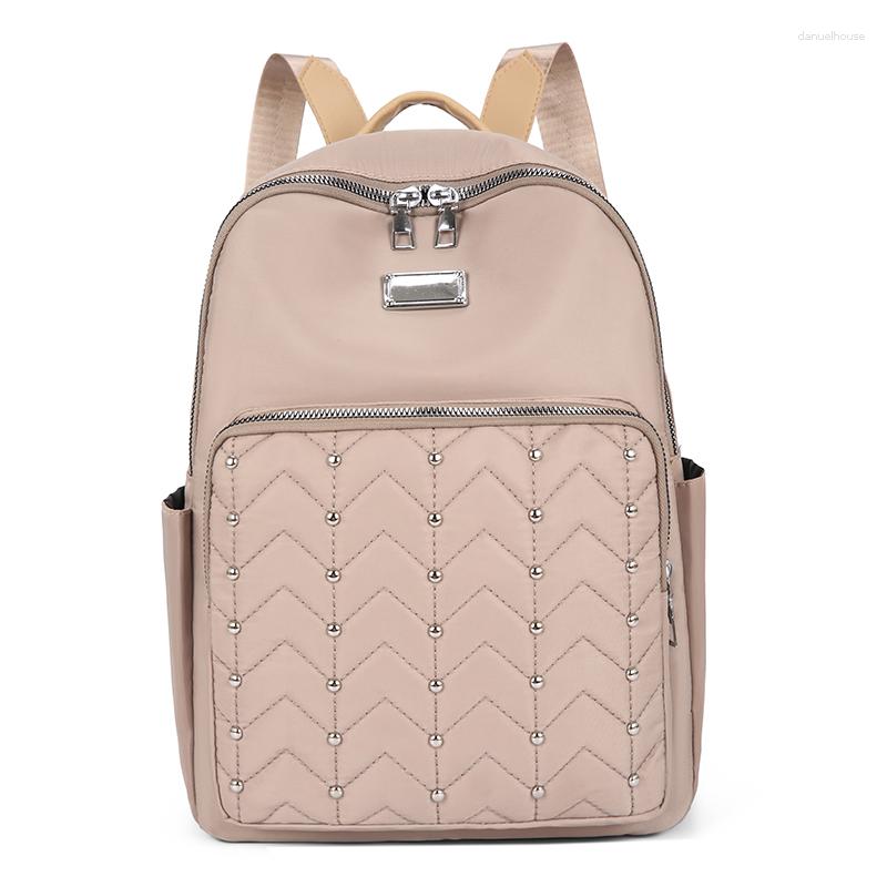 

School Bags Waterproof Oxford Backpack For Women Multi Pocket Travel Backpacks Female Bag Teenager, Black