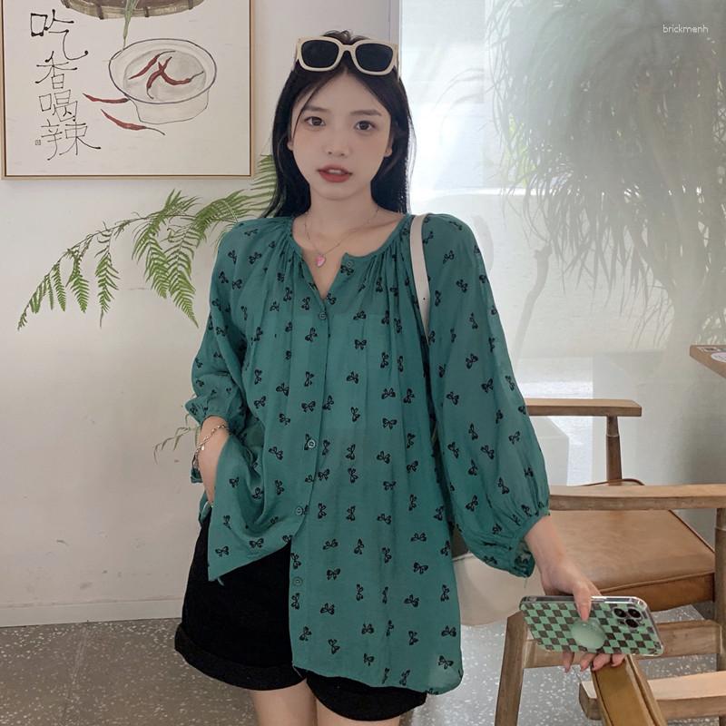 

Women's Blouses Wholesale 2023 Spring Summer Autumn Fashion Casual Ladies Work Women Blouse Woman Overshirt Female OL BAt9766H, Green