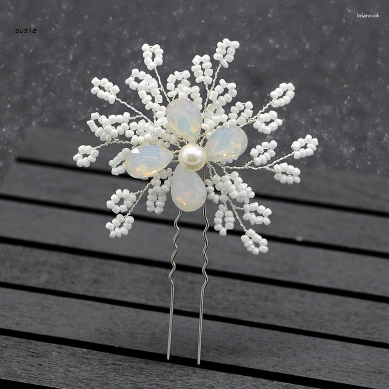 

Hair Clips X7YA Bride Hairpins Wedding Luxury Decoration Headwear Jewelry Floral Elegant Sticks