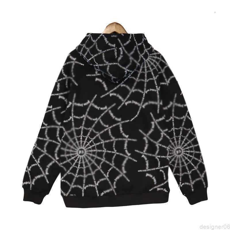 

Hoodie for Men Plam Fashion Angle Cotton Unisex Designer Fashionable 2022 Tide Brand Letter Spider Web Print Hooded Sweatshirt and Women Hig Lnn5, Black