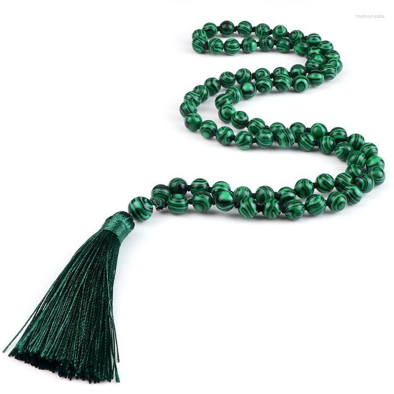 

Strand Beaded Strands Fashion 108 Mala Beads Prayer Necklace For Women Men 8 Mm Tiger Eye Black Onyx Malachite Meditation Yoga Jewelry Raym2