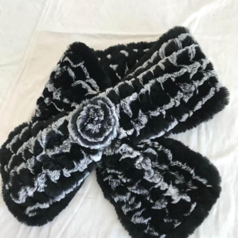

Scarves Magicfur - Black Frost Soft Real Rex Fur Winter Scarf Fashion Pretty Warm