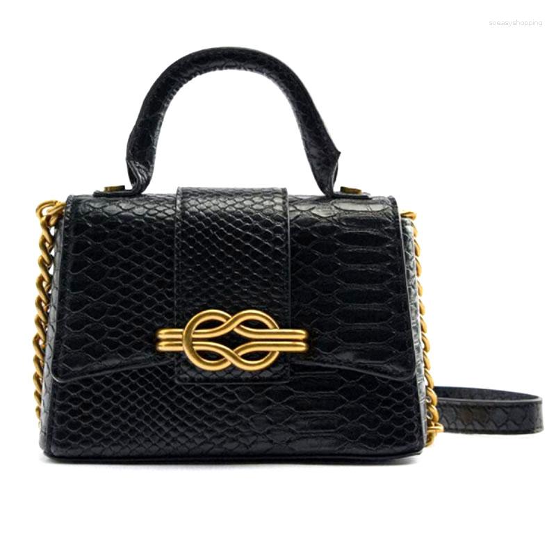 

Evening Bags Fashion Lizard Pattern Women Bag 2023 Black Beige Chain Handbag Single Shoulder Crossbody Small Square, Black 2