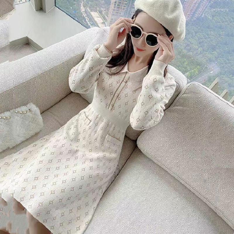 

Casual Dresses Spring For Women 2023 Knitting Printing Bottoming Dress Fashion Kawaii Clothes Autumn, As shown