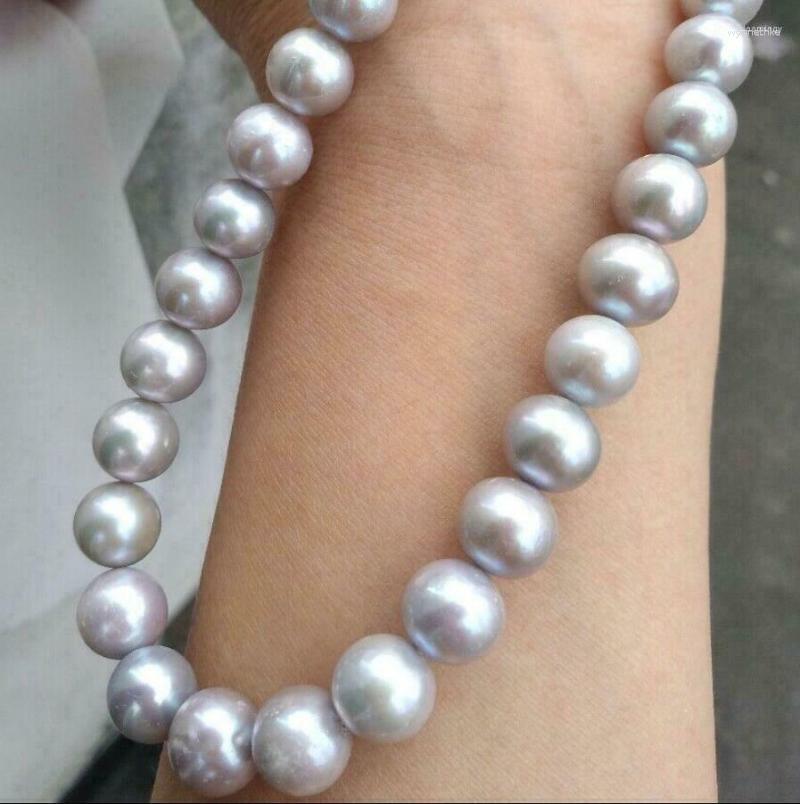 

Chains 9-10mm Genuine Natural Sea Grey Pearl Necklace 18"-