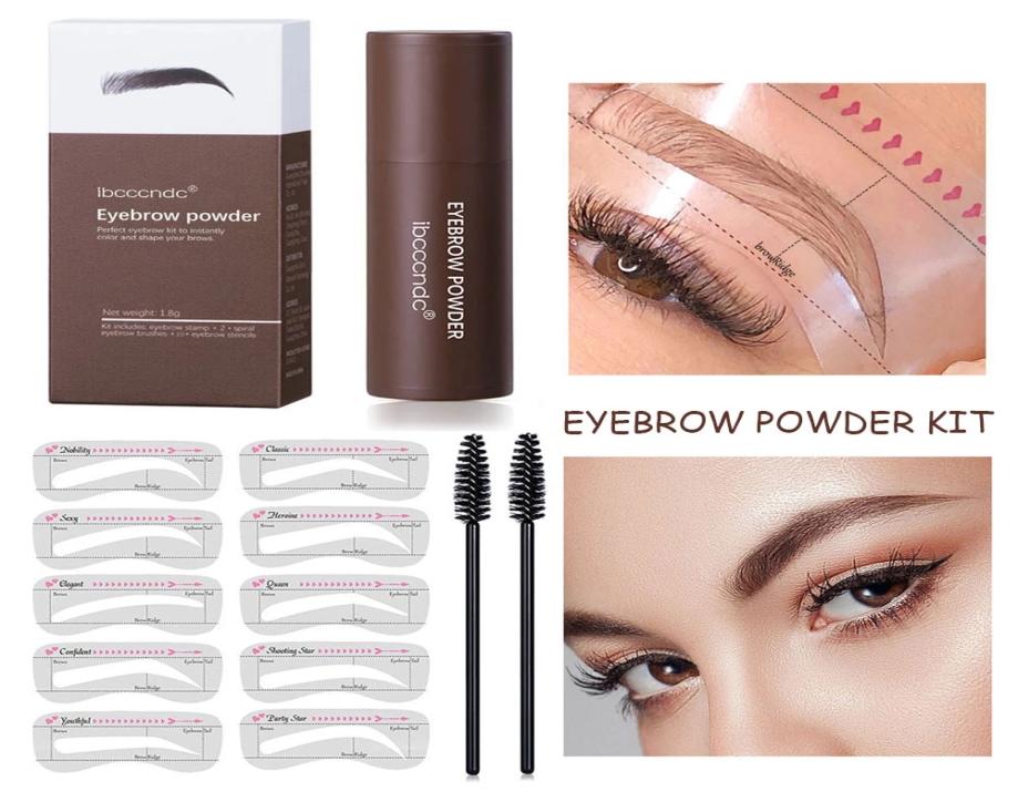 

Eyebrow Stamp Shaping Kit Waterproof Natural Shape Brow Enhancers Stamps Contouring Stick Makeup Set6123413, Army green