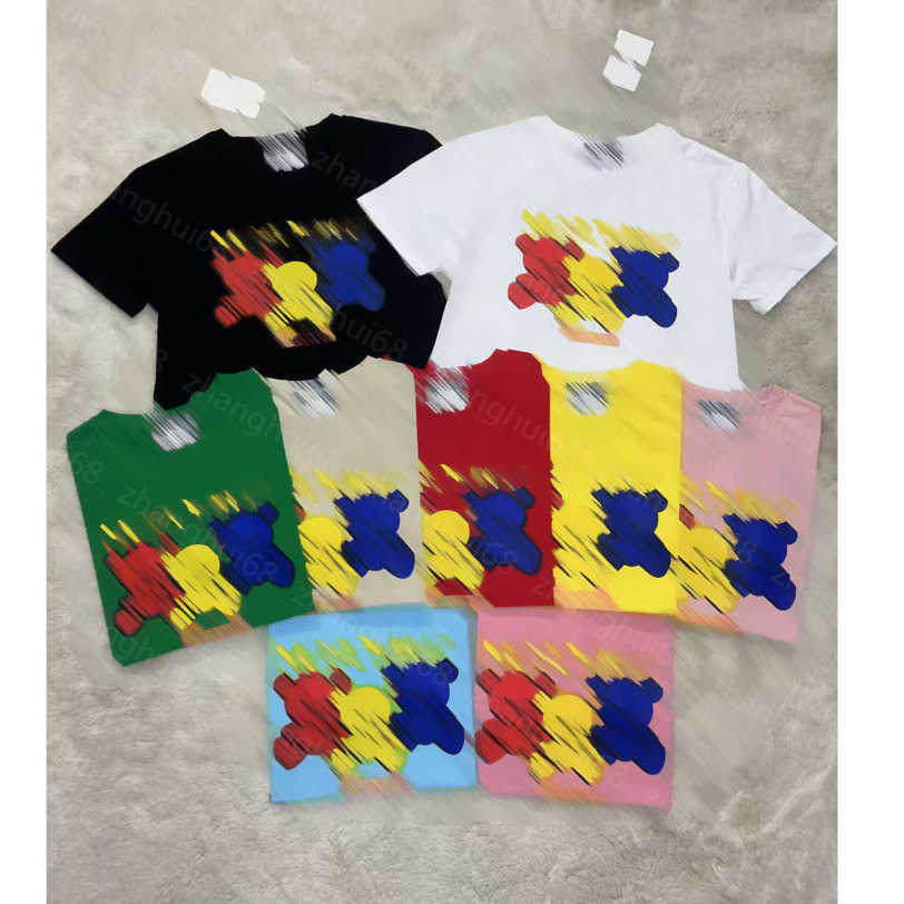 

23ss tee Womens T-Shirt womens designer clothing Round neck Pure cotton Bear letter logo printing short sleeve T-shirt 9 colors available womens clothes a1, Blue