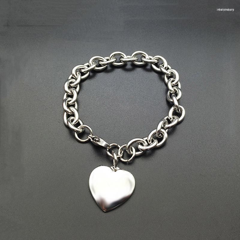 

Link Bracelets Stainless Steel Jewelry Titanium Love Heart Bracelet
