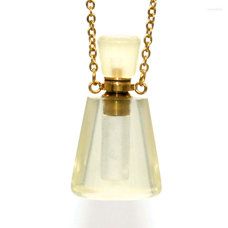 

Pendant Necklaces Trendy-beads Light Yellow Gold Color Lemon Crystal Perfume Bottle Necklace For Christmas Gift Jewelry