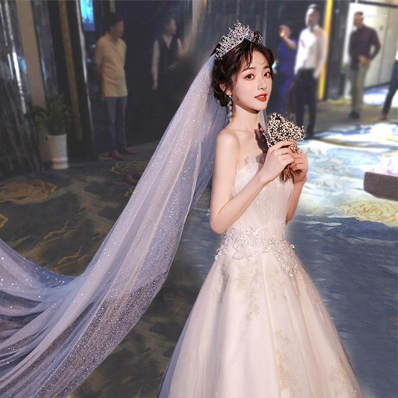 

Headpieces Wedding Headdress Bridal Crown Veil Flashing Long Tail Super Fairy