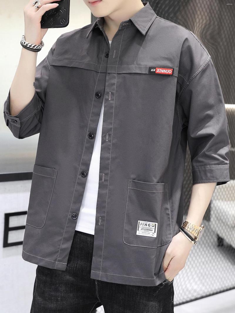

Men's Casual Shirts 3/4 Sleeve Workwear Shirt Jacket, Black