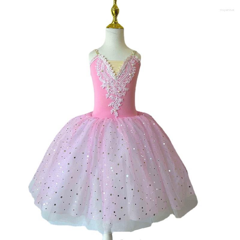 

Stage Wear Girls' Ballet Dress Children's School Group Performance Princess, Pink